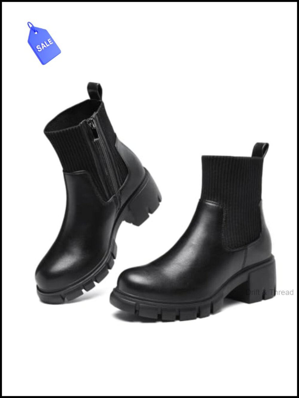 Womens Chelsea Boots Chunky Lug Sole Platform Fall Ankle Boots